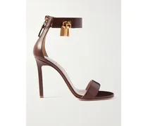 Padlock Sandalen Aus Leder Mit Verzierungen - Burgunder