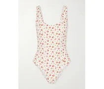 Floral-print Swimsuit - White