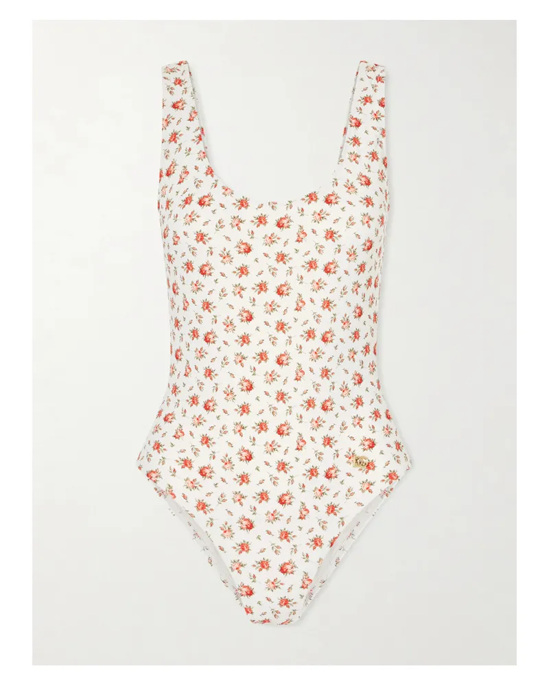 Dolce & Gabbana Floral-print Swimsuit - White White