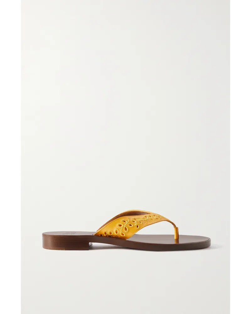 Chloé Net Sustain + Eres Zehensandalen Aus Leder Mit Lochstickerei - Gelb Gelb