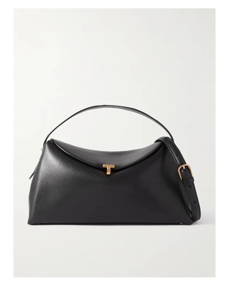 Totême T-lock Leather Shoulder Bag - Black Black