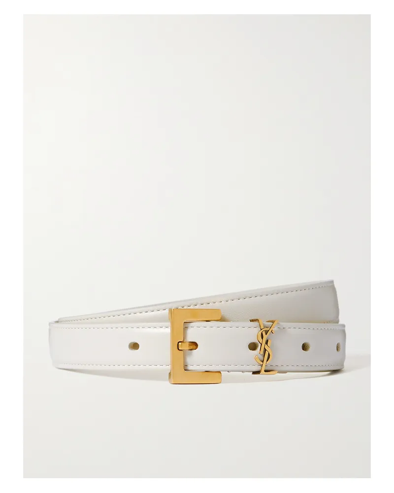 Saint Laurent Cassandre Leather Belt - Off-white Off-white