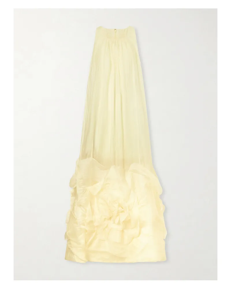 Aje. Ecliptica Ruffled Chiffon Gown - Yellow Yellow