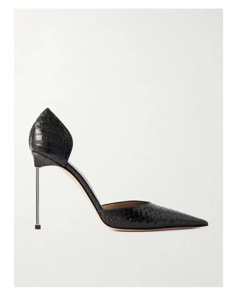 Tom Ford Pumps Aus Leder Mit Schlangeneffekt - Schwarz Schwarz