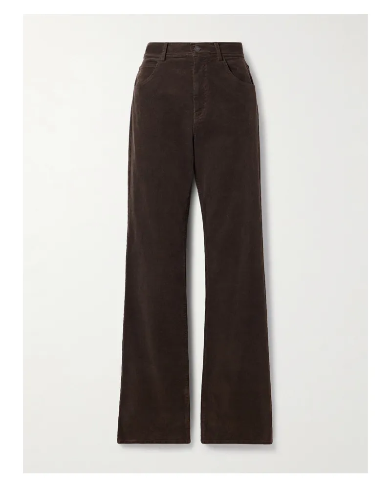 Nili Lotan Joan Hose Mit Geradem Bein Aus Baumwollcord - Braun Braun