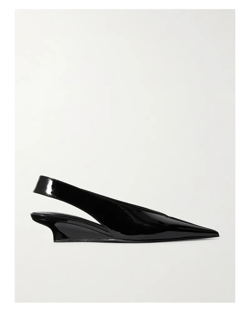Totême Slingback-wedges Aus Lackleder - Schwarz Schwarz