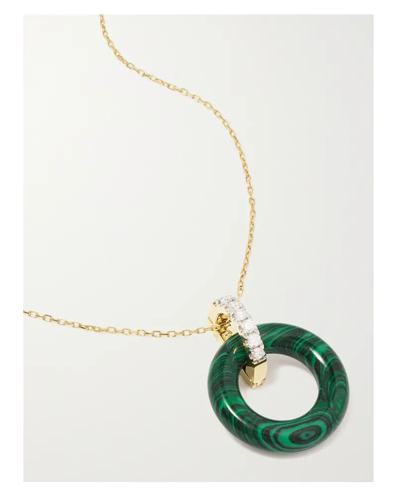 MATEO Donut Kette Aus 14 Karat Gold Mit Malachit Und Diamanten - Grün Grün