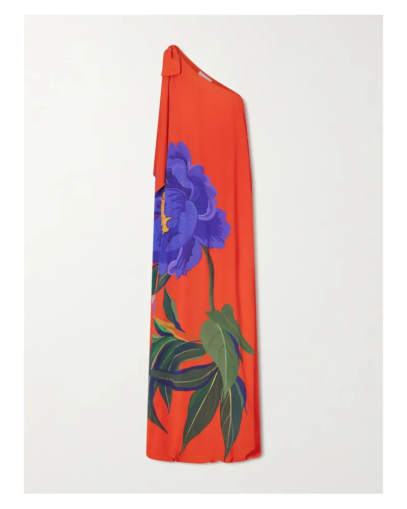Borgo De Nor Lani Floral-print Satin-crepe Maxi Dress - Red Red