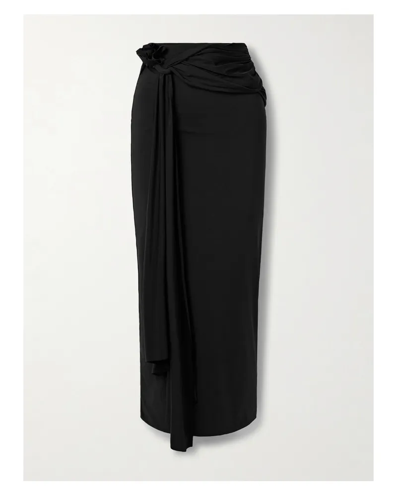 Maygel Coronel Crisol Pareo Aus Stretch-jersey Mit Wickel-effekt Und Applikation - Schwarz Schwarz