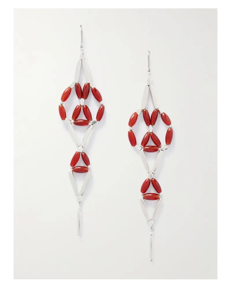 Isabel Marant Sahale Silberfarbene Ohrringe Mit Zierperlen Silber