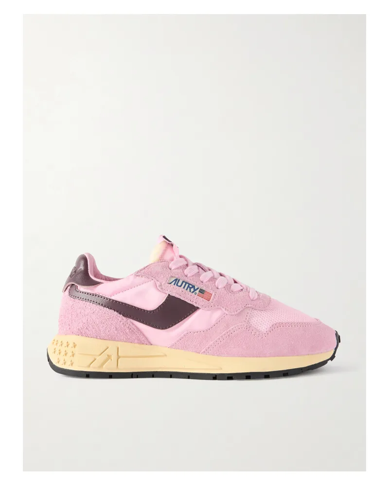 AUTRY Reelwind Sneakers Aus Veloursleder Und Shell Mit Lederbesätzen - Pink Pink
