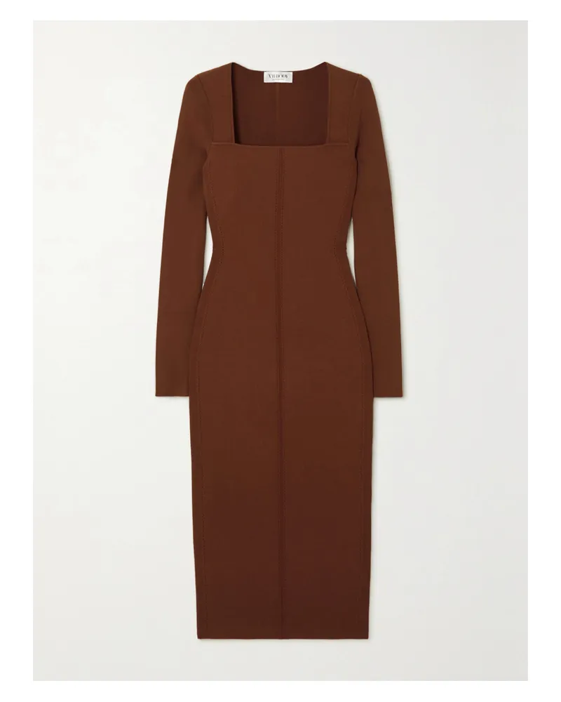 Victoria Beckham Midikleid Aus Rippstrick - Braun Braun