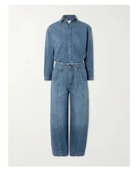 Rivet Utility New Yorker Verkürzter Jumpsuit aus Denim Blau