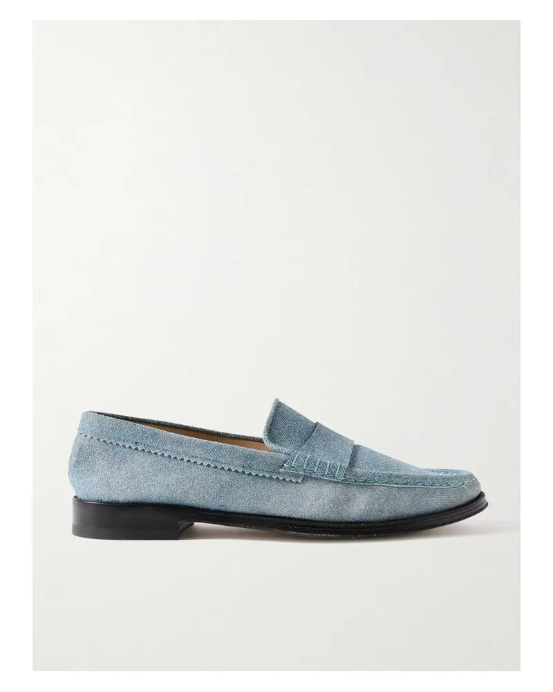 Gabriela Hearst Seren Loafers Aus Bedrucktem Veloursleder - Blau Blau