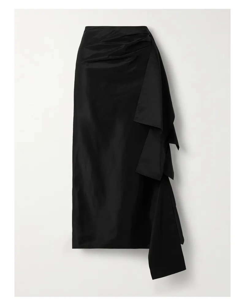 tibi Geraffter Maxirock Aus Nylon Mit Raffungen - Schwarz Schwarz