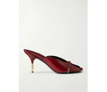 Nyx 80mm Leather Mules - Red