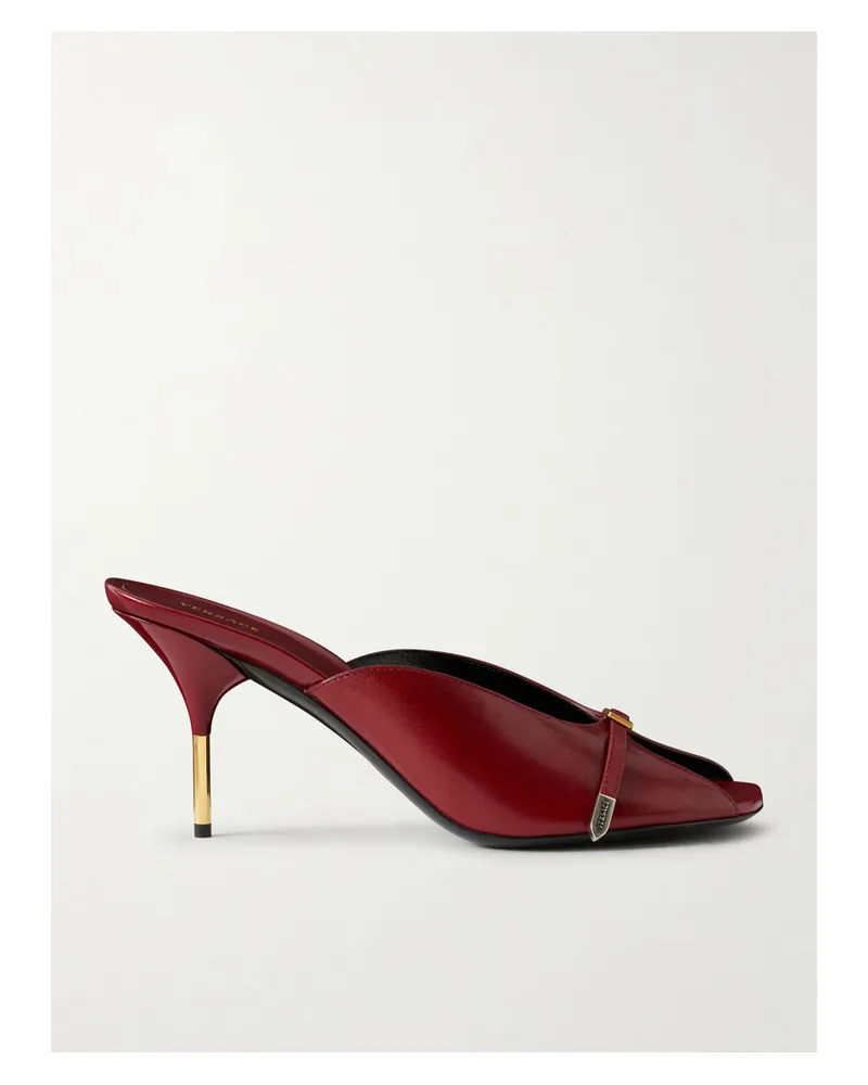 Versace Nyx 80mm Leather Mules - Red Red
