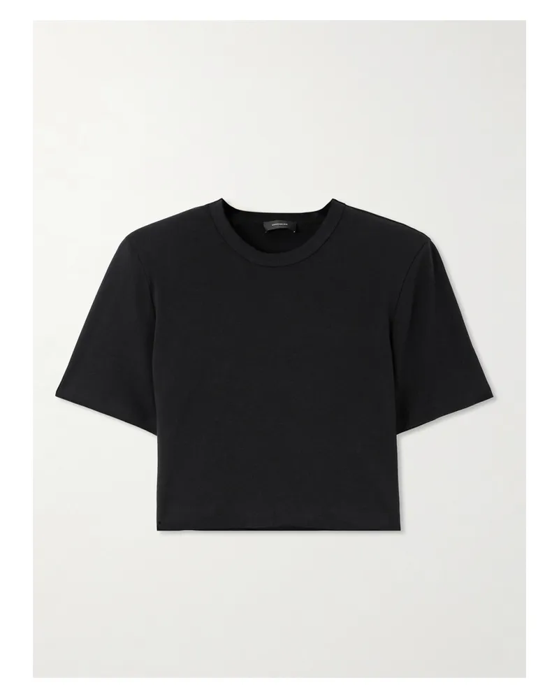 WARDROBE.NYC Verkürztes T-shirt Aus Baumwoll-jersey - Schwarz Schwarz
