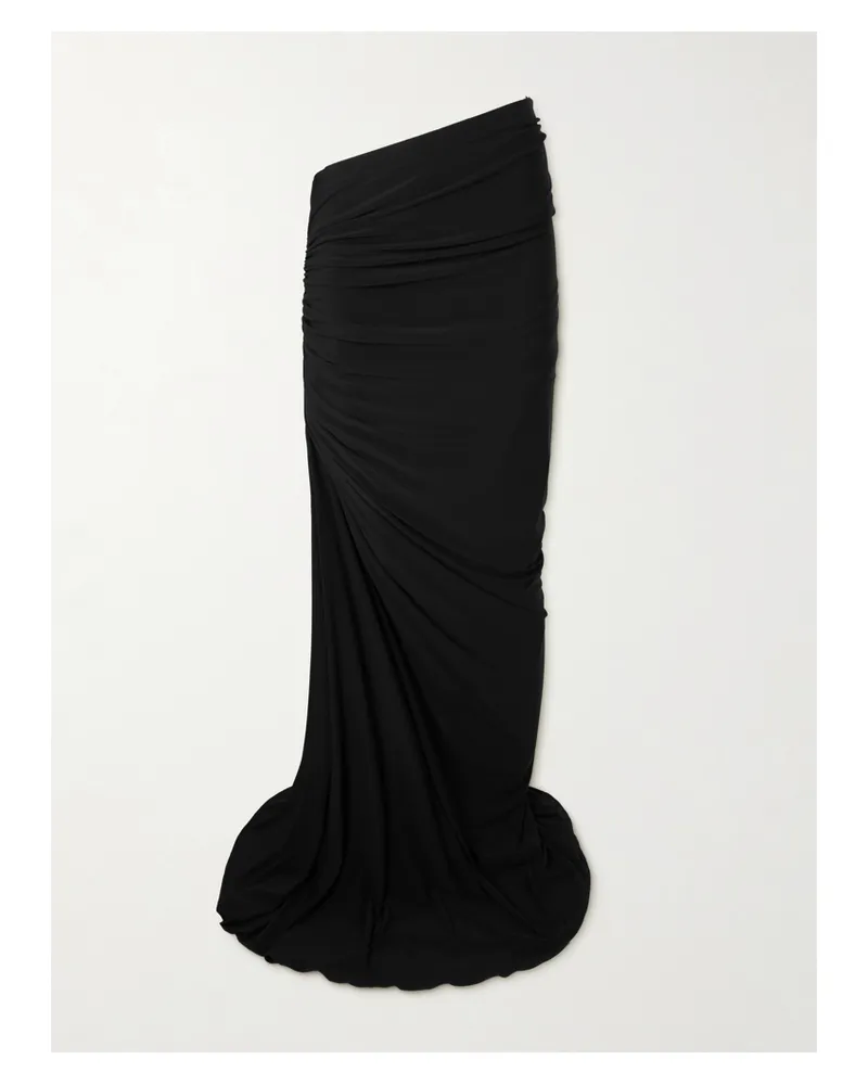 Alaïa Maxirock Aus Stretch-strick Mit Raffungen - Schwarz Schwarz