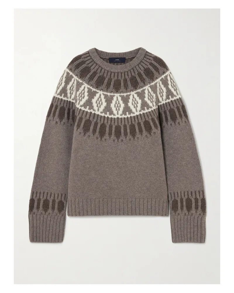 arch4 Jackson Kaschmirpullover Mit Fair-isle-muster - Braun Braun