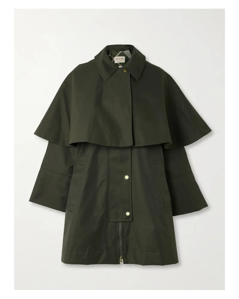 Barbour Fia Jacke Aus Twill Aus Einer Baumwollmischung Mit Cape-effekt - Grün Grün