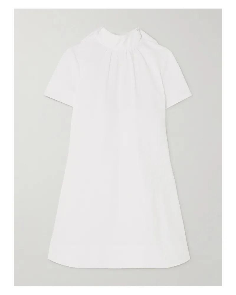 STAUD Ilana Stehkragenkleid Aus Faille Aus Einer Baumwollmischung Mit Rückenausschnitt - Weiß Weiß