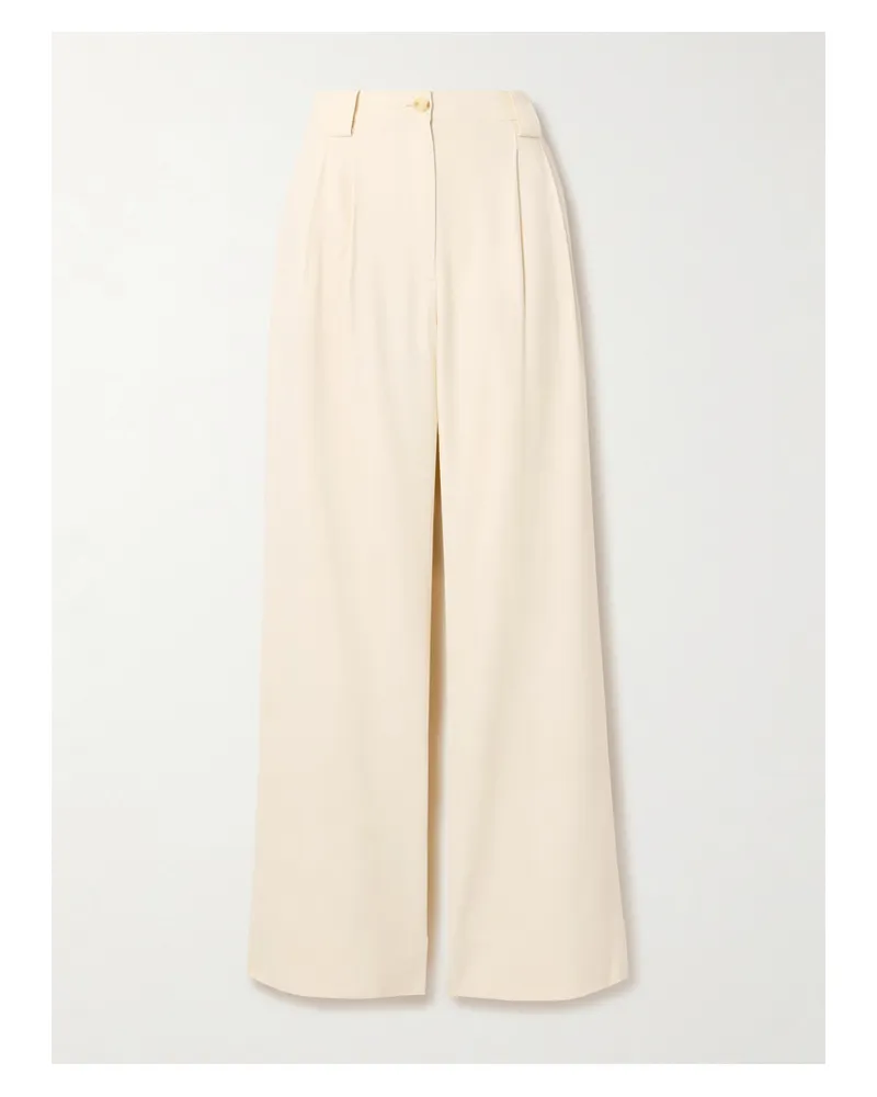 A.L.C. Tommy Ii Bundfaltenhose Mit Weitem Bein Aus Twill Aus Einer Leinenmischung - Ecru Ecru