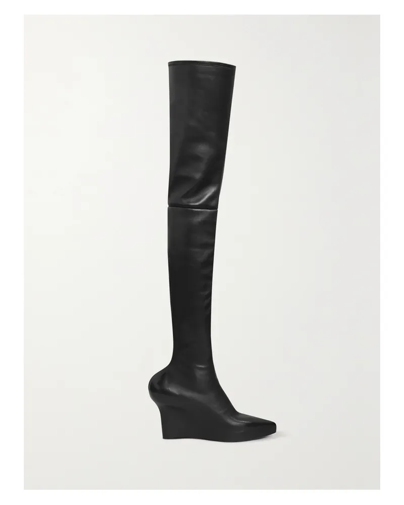 Givenchy Kniehohe Overknees Aus Leder Mit Keilabsatz - Schwarz Schwarz