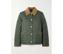 Liddesdal Corduroy-trimmed Quilted Shell Jacket - Green