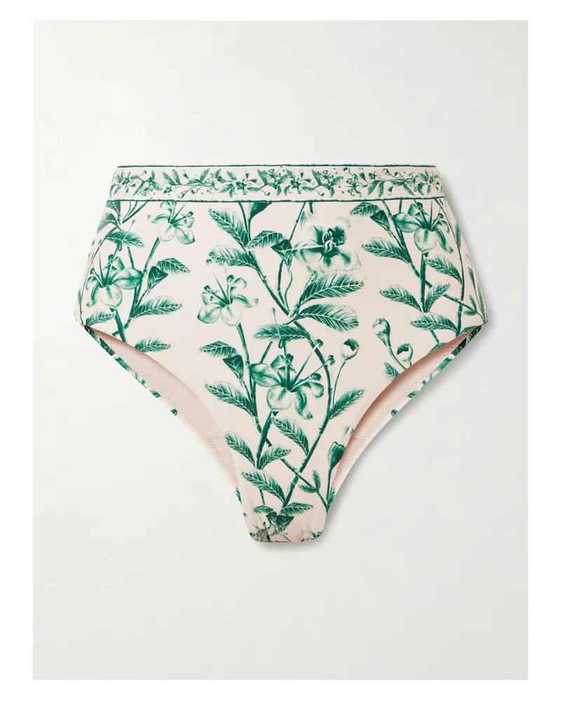 AGUA BENDITA Magenta Ceiba Bikini-höschen Aus Recyceltem Stretch-material Mit Blumenprint - Grün Grün