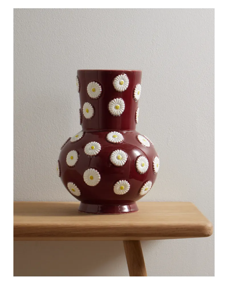 La DoubleJ Margherita Vase Aus Bemalter Keramik - Rot Rot