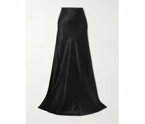 Silk-satin Maxi Skirt - Black