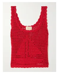 Suzie Kondi Chania Tanktop aus Gehäkelter Baumwolle Rot