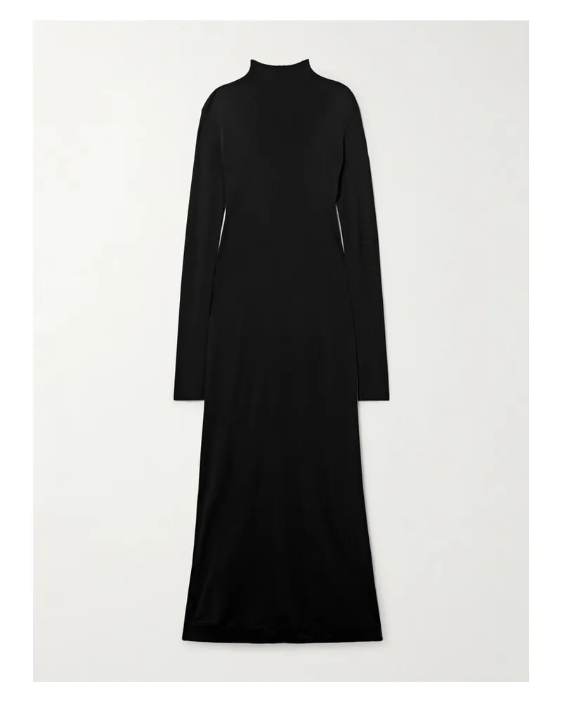KHAITE Norla Robe Aus Jersey Mit Stehkragen - Schwarz Schwarz