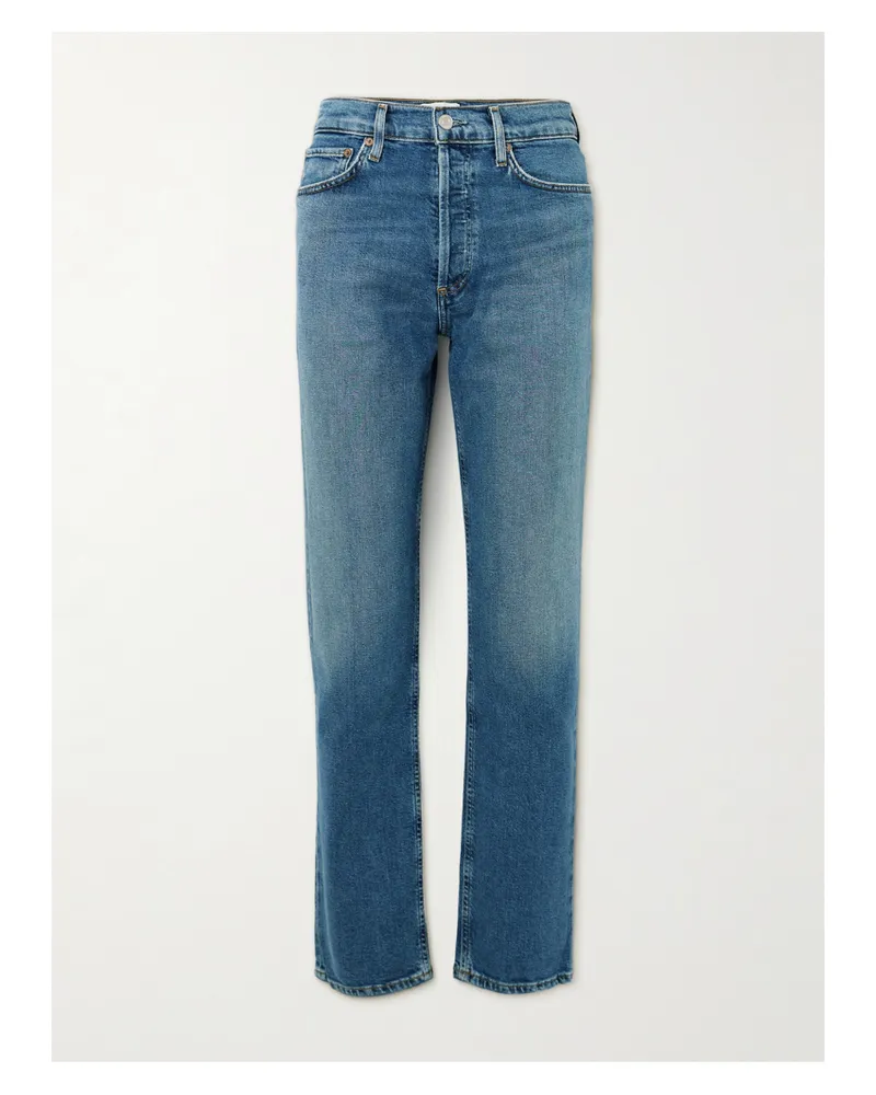 AGOLDE 90s Pinch Waist Long High-rise Straight-leg Jeans - Blue Blue