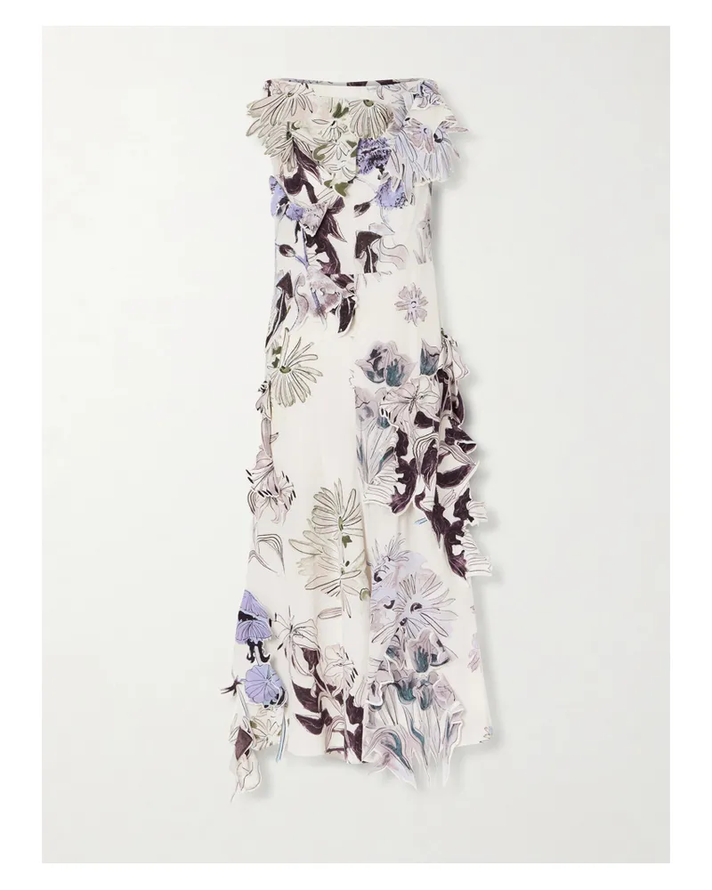Altuzarra Carrol Floral-print Silk-crepe Midi Dress - Neutrals Neutrals