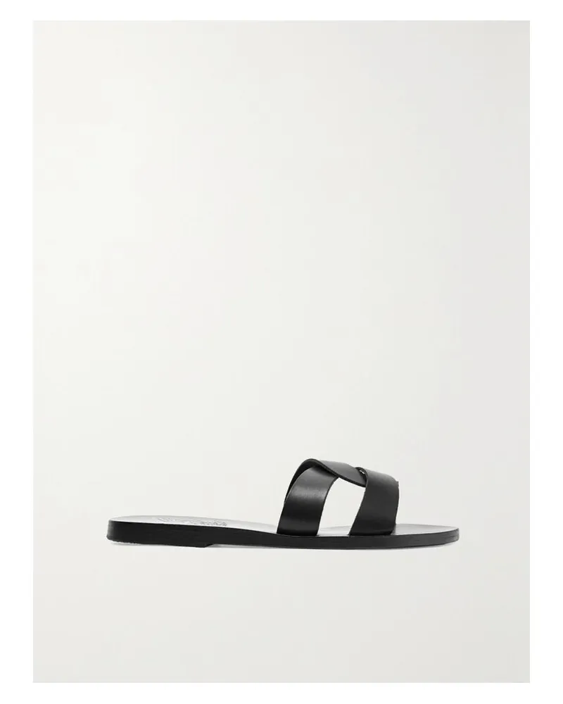 Ancient Greek Sandals Desmos Pantoletten Aus Leder Mit Cut-outs - Schwarz Schwarz
