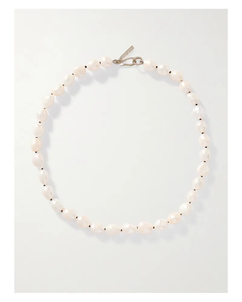 Sophie Buhai Silver Pearl Necklace - White White