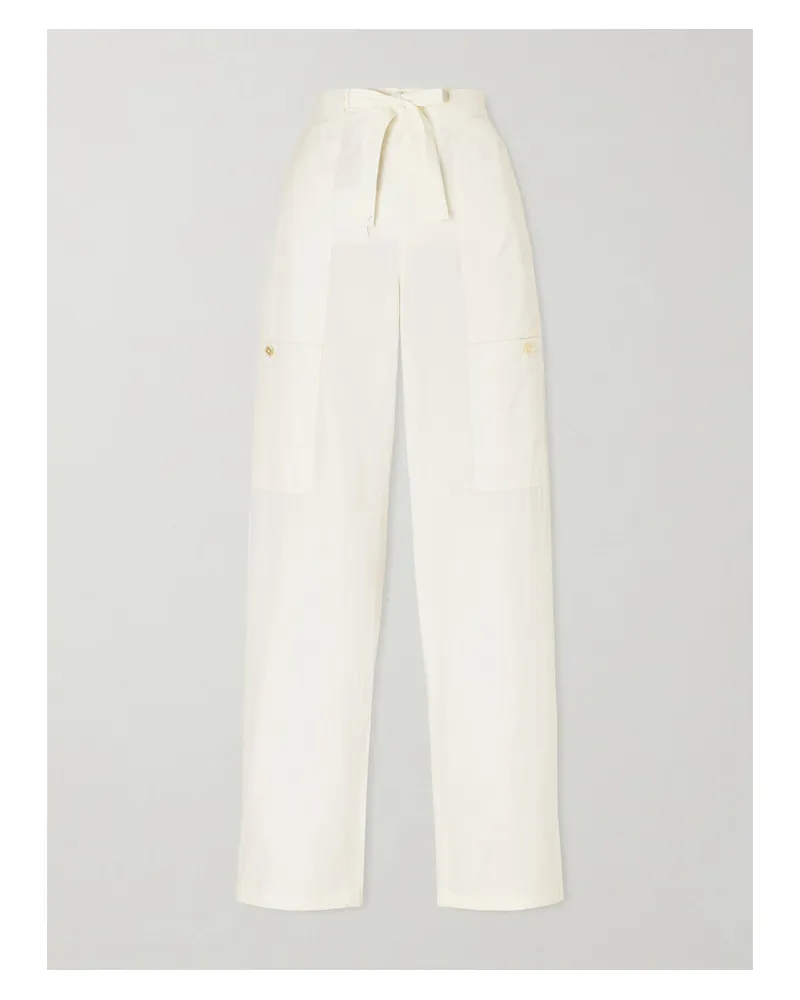 Jil Sander Cargohose Aus Baumwollpopeline - Wollweiß Wollweiß
