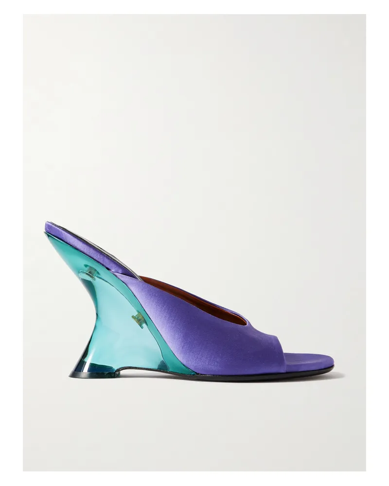 Dries van Noten Satin Wedge Sandals - Purple Purple