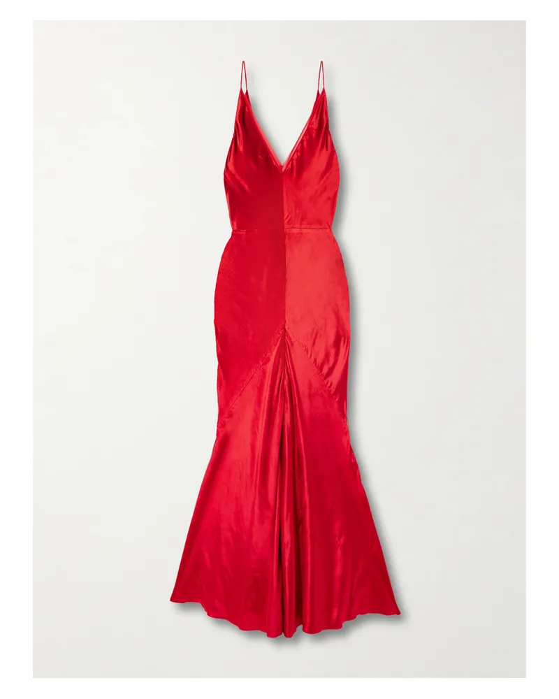 Gabriela Hearst Brigita Maxikleid Aus Seidensamt - Rot Rot
