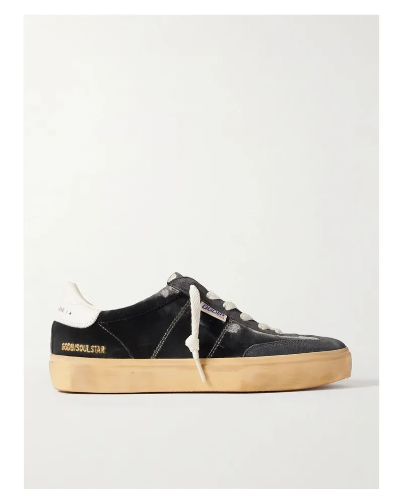 Golden Goose Soul-star Sneakers Aus Samt Mit Leder- Und Velourslederbesätzen In Distressed-optik - Grau Grau