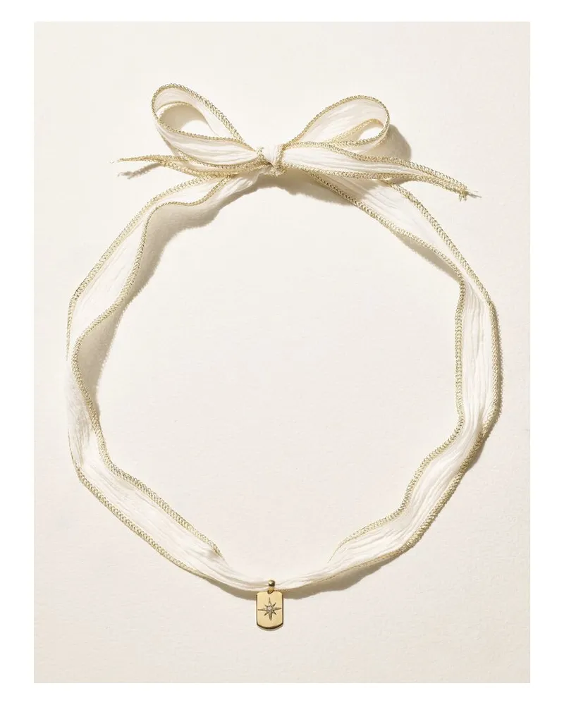 MIZUKI Choker Aus Krepon Mit Diamanten Und Details Aus 14 Karat Gold Gold