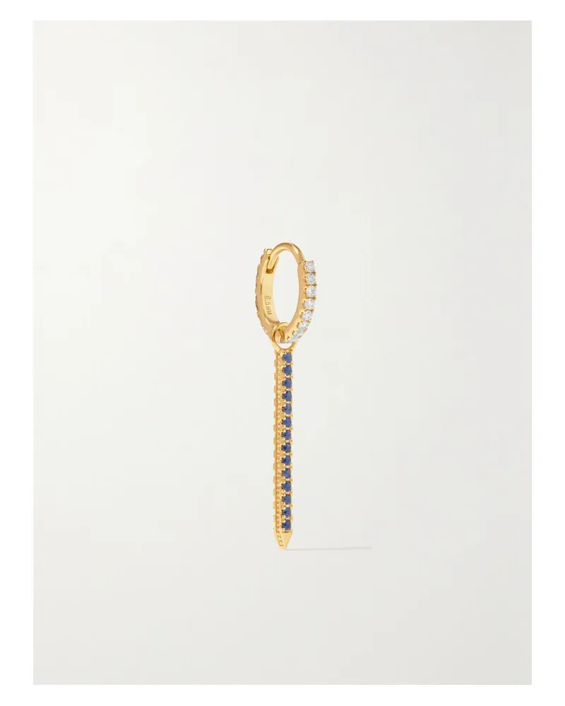 Maria Tash Eternity Bar 6,5 Mm Einzelne Creole Aus 18 Karat Gold Mit Diamanten Und Saphiren Gold