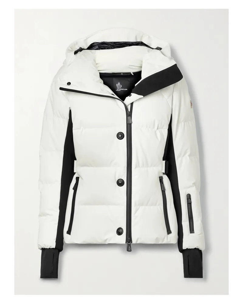 Moncler Guyane Hooded Jersey-trimmed Quilted Shell Down Jacket - White White