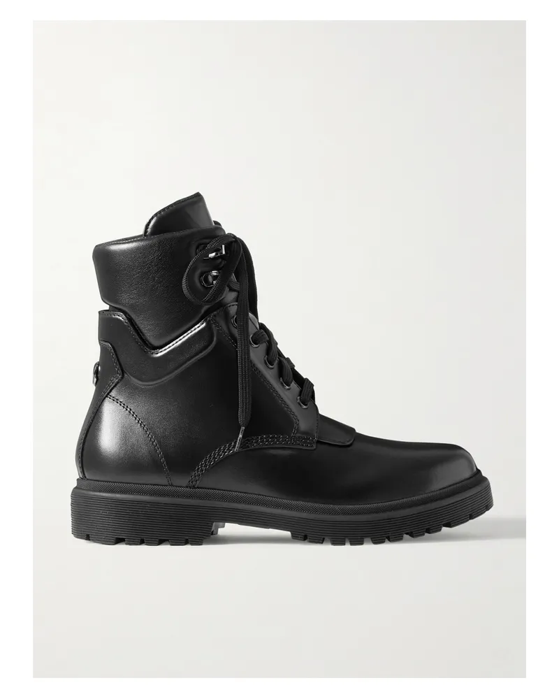Moncler Patty Schnürstiefel Aus Leder - Schwarz Schwarz