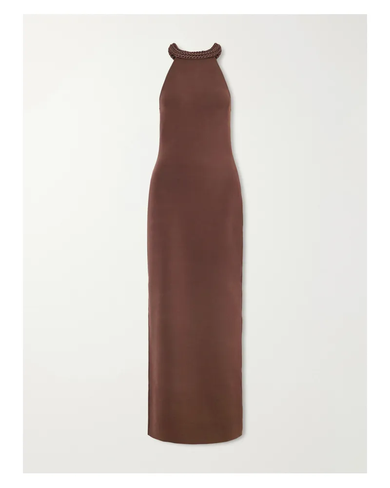 Cult Gaia Cassidy Knitted Halterneck Maxi Dress - Brown Brown