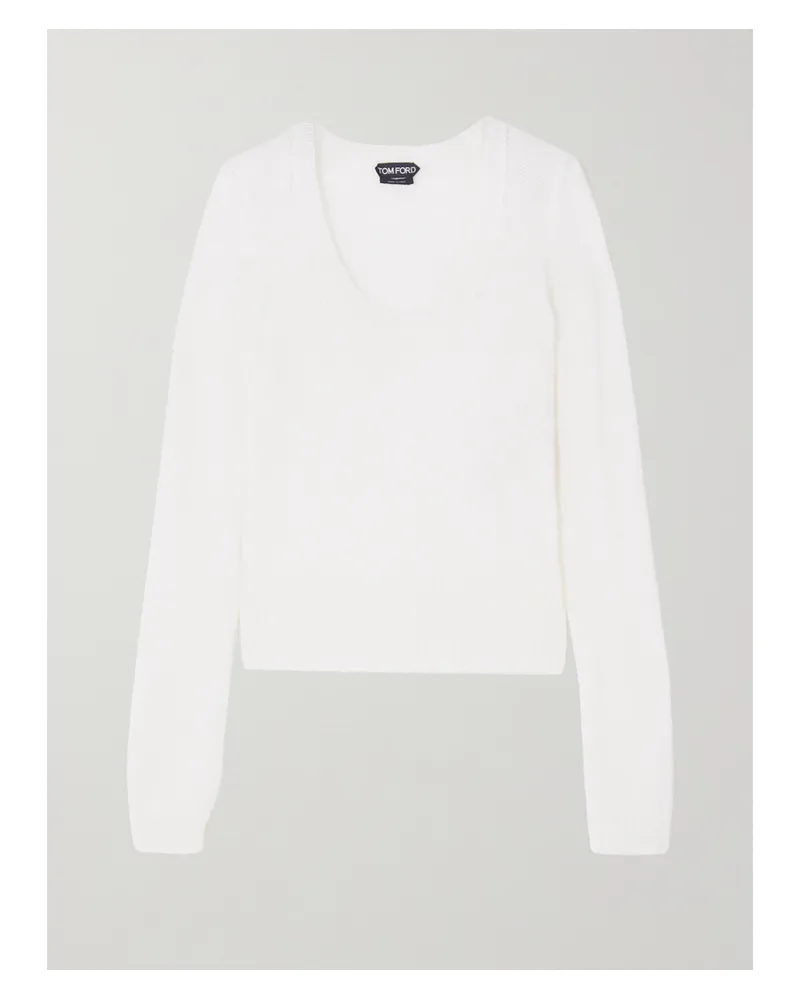 Tom Ford Pullover Aus Einer Mohairmischung - Wollweiß Wollweiß