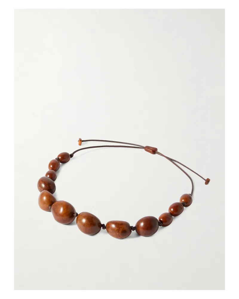Hunting Season The Statement Tagua And Leather Necklace - Brown Brown