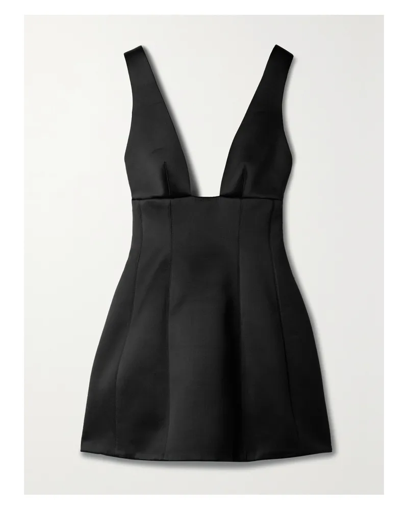 Brandon Maxwell Minikleid Aus Seidensatin - Schwarz Schwarz